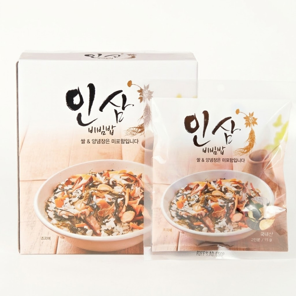 인삼아빠 국내산 인삼 나물 야채 비빔밥 영양만점 간편식 1박스 (5봉지,10인분)