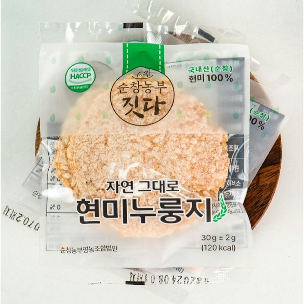 순창농부 자연그대로 현미 포켓 누룽지 영양간식 30g x 15개