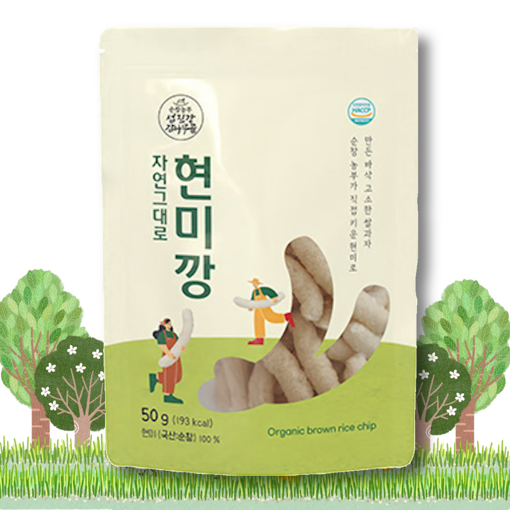 순창농부 자연그대로 유기농 현미 100% 쌀과자 영양간식 50g x 6개