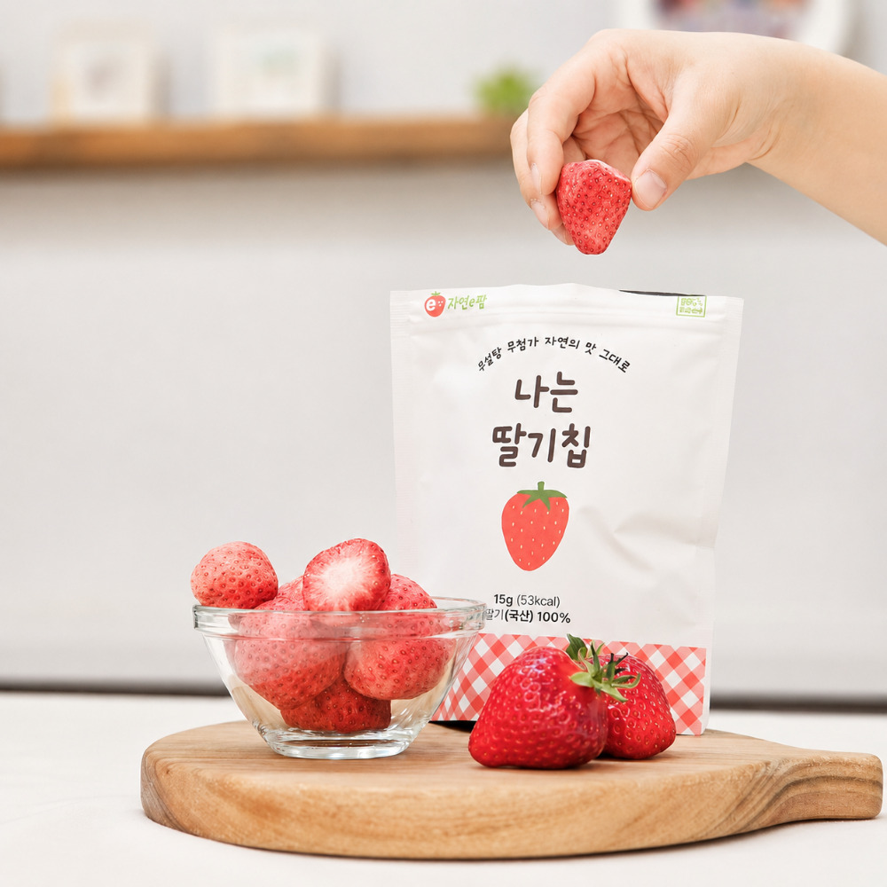현실농부 나는 딸기칩 동결건조딸기 무설탕 15g x 4개