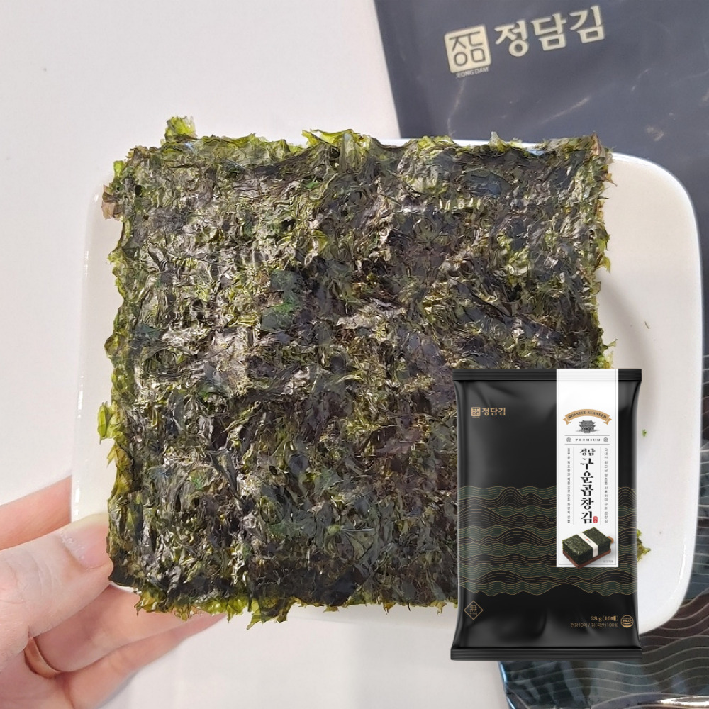 정담김 구운 곱창김 곱창돌김 국내산 원초 5매 x 8묶음