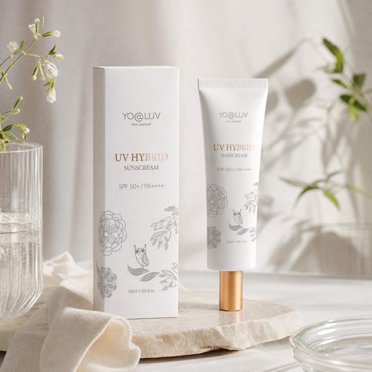 요아럽 UV하이브리드 선크림 혼합자차 무향저자극 미백주름개선 50ml